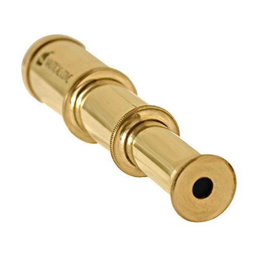 Nautical Cove Pirate Telescope Handheld Brass with Wooden Box For Kids, Props, and Costumes (6") - Thumbnail 3