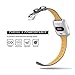 TOYOUTHS Leather Strap Compatible with Fitbit Versa Bands, Slim Genuine Leather Wristbands Replacement for Versa Lite Special Edition Versa Classic Accessories Pins Gray+Rose Gold Buckle