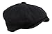 Men's Wool Blend Applejack Houndstooth Plaid Ivy Newsboy Hat (Black, One Size)