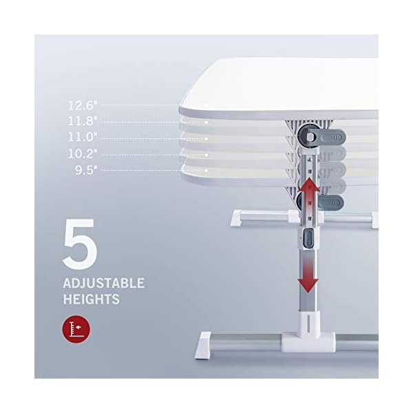 TaoTronics Laptop Table,Foldable Laptop Desk for Bed , Height and Angle Adjustable Lap Bed Desk,Portable Bed Tray Table…