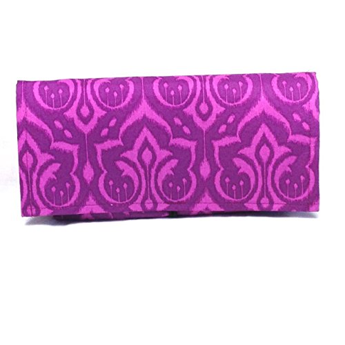 Coupon Organizer Holder Wallet Purse Purple Ikat Damask fabric