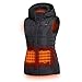 ORORO Women's Heated Vest with 90% Down Insulation and Detachable Hood (Battery Included)-Slim Fit (2XL) Black