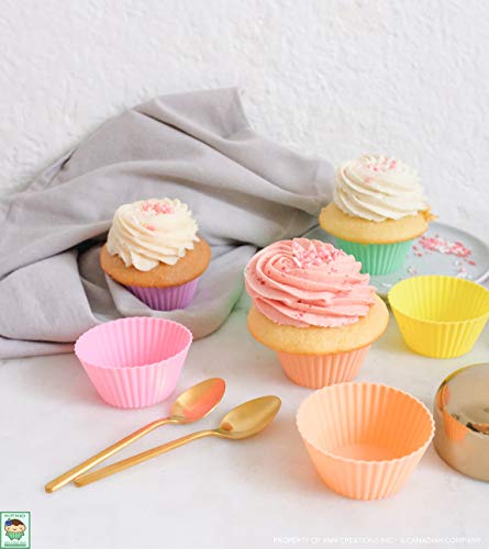 Premium Grade Silicone Baking Cups, [24 Pack] MuffinBOI by XNM Creations, Reusable Silicone Bakeware for Silicone Cupcake Muffin Liners Molds Set, BPA Free and FDA Approved, Heat Resistant up to 450°F - Thumbnail 4