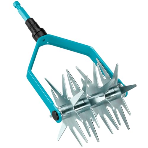 Gardena combisystem-Sternfräse: Gartenfräse zur Saatvorbereitung und Bodenlockerung, 14 cm Arbeitsbreite, aus hochwertigem Qualitätsstahl, türkis, Dur