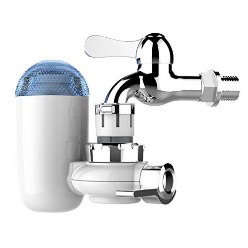 PowMax WW-43 Water Filtration Faucet Mount Faucet Water Filter Faucet Water Filter System with 2 Mieral Clear Filter