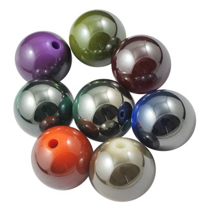 PEPPERLONELY Brand 100PC Mixed Color Round UV Plating Colorful Acrylic Beads 10mm(3/8 Inch)