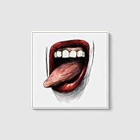 Framed Canvas Wall Art Sexy Lips Canvas Prints Home Artwork Decoration for Living Room,Bedroom - 16x16 inches
