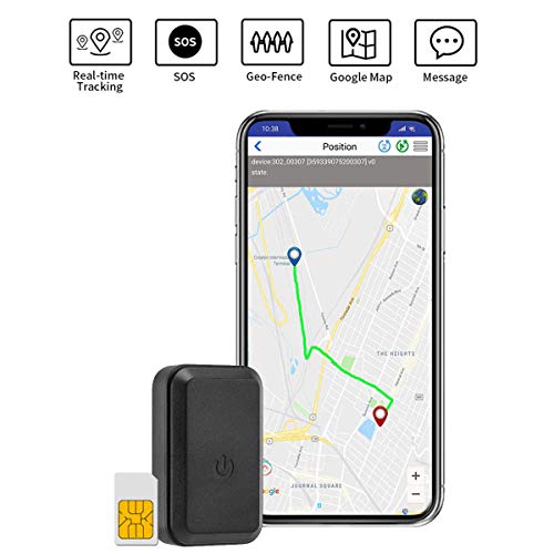 GPS Tracker Mini Portable Car GPS Tracker SOS Real-time Tracking Device GPS Locator Sim Card Included 3 Month Data Plan GPS Finder for Vehicles Kids Dogs Cats Keys Motorcycles Pets