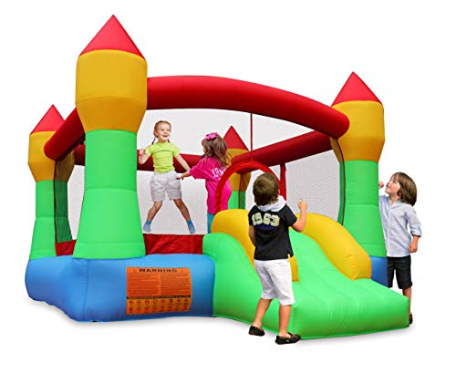 RETRO JUMP Inflatable Bounce House Bouncing Jump Moonwalk Playhouse and Slide with Blower (061 Blower)