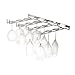 Wallniture Chiraz Wine Glass Rack Wall Mounted Kitchen Organization and Storage Set of 2, 15 Inch Chrome Stemware Holder