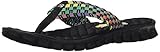 Skechers Sport Women's EZ Flex Beach Weave Flat Sandal, Black Multi, 9 M US