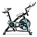 Akonza Stationary Exercise LED Display Cycling Bicycle Heart Pulse Indoor Trainer Bike Bottle Holder, Turquoise Blue