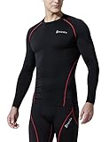 TM-R11-BKRZ_Medium Tesla Men's Long Sleeve T-Shirt Baselayer Cool Dry Compression Top R11