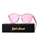 JOJO'S SECRET Oversized Square Sunglasses Metal Frame Flat Top Sunglasses JS009 (Gold/Transparent Red+Gold/Pink, 2.48)