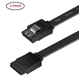SATA Cable III, BENFEI 3 Pack SATA Cable III 6Gbps Straight HDD SDD Data Cable with Locking Latch 18 Inch Compatible for SATA HDD, SSD, CD Driver, CD Writer - Black