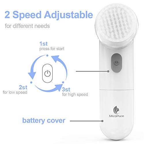Facial Cleansing Brush, Waterproof Face Brush with 5 Brush Heads,Rotating Deep Cleansing, Gentle Exfoliating, Removing Blackhead for Face and Body