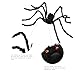 Jiaqee Creepy Halloween Decoration Spider - 60 Inch Giant Scary Hairy Spider For Halloween Outdoor Decor
