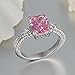 Psiroy 925 Sterling Silver Emerald Cut Created Pink Topaz Filled Anniversary Ring Size 6