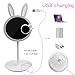 Double-Sided Lighted Makeup Mirror - Rabbit Vanity Mirror 6.7-inch Led Round Tabletop Cosmetic Mirror,7X Magnification,Touch Screen and USB Cable,16.5-inch Height
