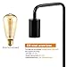 Edison Desk Lamp, Industrial Table Lamp, Wood Lamp for Nightstand, Bedside, Reading in Dorm Room, Bedroom, Office, Black