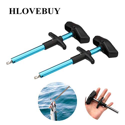 Easy Fish Hook Remover Squeeze-Out Fish Hook Separator Tools, Portable Easy Reach Stainless Steel Fishing Hooks Extractor Minimize Injuries Fishing Hand Tool (Blue 2 Pack)