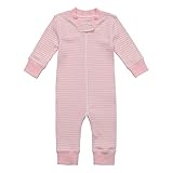 Owlivia Organic Cotton Baby Boy Girl Zip Up Sleep N Play, Footless, Long Sleeve (Size 0-18 Month) (6-12 Months, Pink Stripe)