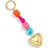 keekingdom Colorful Beaded Heart Keychain | Vibrant Mixed Color Marbled Bag Charm Y2K Multicolor Bead Decorative Accessory for Handbags Backpacks