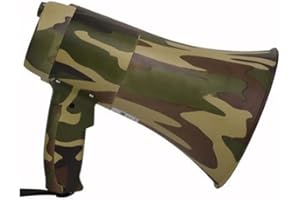 Handheld Megaphone Camouflage Megaphone, Portable Multifunction Bullhorn Speaker Rechargeable with LED Flashlight Adjustable 