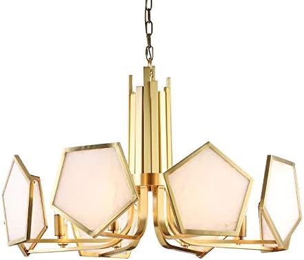 Led シーリングライト 現代スペイン語ナチュラルマーブル銅ベッドルームデン銅シャンデリアランプ6