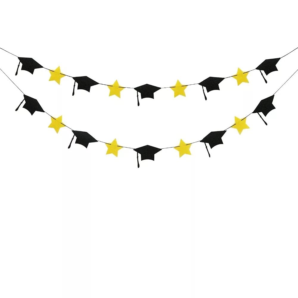 Graduation Hat and Star Banner Bunting Garland Ceremony Party Decoration UK