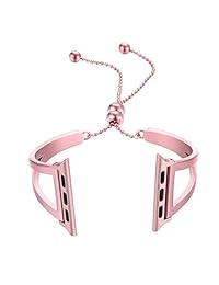 Fastgo Pulsera compatible para Apple Watch Band 1.496 in 1.575 in 1.654 in 1.732 in 2018 Dressy Fancy Jewelry Brazalete para Iwatch correas Series 4 3 2 1 mujeres niñas ajustable acero inoxidable