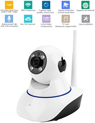 Aixntech 720P Wireless IP Camera with Remote Pan/Tilt,2 Way Audio,Night Vision and Motion Detection For Smart Home Security Surveillance Camera System