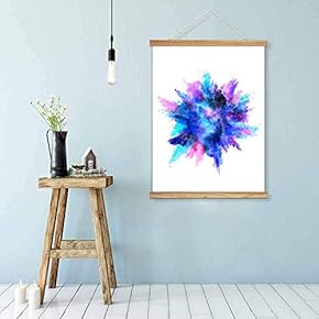 Hanging Poster with Wood Frames NO Magnetism Splashing Ink Home Wall Canvas Prints Ready to Hang - 18"x24" inches