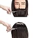 Traininghead 8-10'' Male Mannequin Head 100% Human Hair Hairdresser Salon Training Practice Head Manikin Cosmetology Doll Head With Clamp Stand (Black)