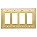 Franklin Brass W35069-BB-C Classic Beaded Quad Decorator/Switch Plate/Cover, Brushed Brass, Polished Brass
