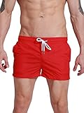 Neleus Mens Athletic Beach Shorts with Pockets,801,Red,USA S+,Asia Tag L