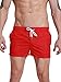 Neleus Mens Athletic Beach Shorts with Pockets,801,Red,USA S+,Asia Tag L