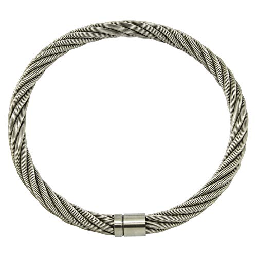 ACECHANNEL Stainless Steel wirerope Lockable torkue Collar Choker Necklace (18.5)