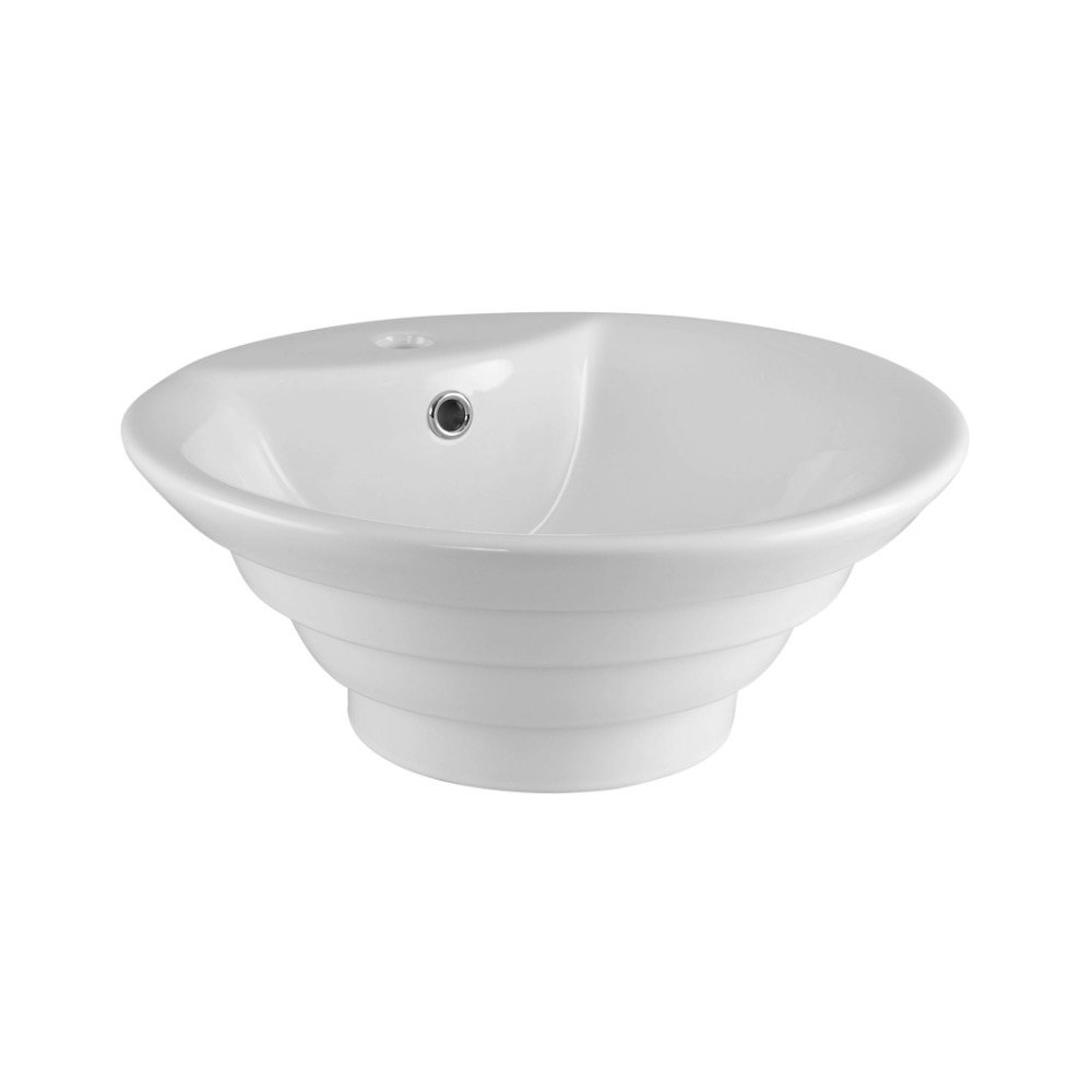 Nuie NBV006 Round Tiered Vessel, White, 460 mm — image 1