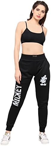 Women's Black Mickey Trackpant
