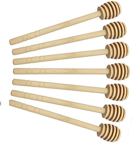 XelparucTS Wooden Jam Honey Dipper 6" Portable Honey Stick for Honey Jam Jar Pot Dispense 20 pcs