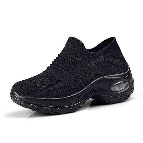 Womens-Walking-Shoes-Sock-Sneakers-Mesh-Slip-On-Air-Cushion-Lady-Girls-Modern-Jazz-Dance-Easy-Shoes-Platform-Loafers