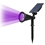 T-SUN [1 Pack] LED Solar Spotlights, Waterproof Outdoor Security Landscape Lamps, Auto-on/Auto-Off by Day, 180 Angle Adjustable for Tree, Patio, Yard, Garden, Driveway, Stairs, Pool Area(Purple)