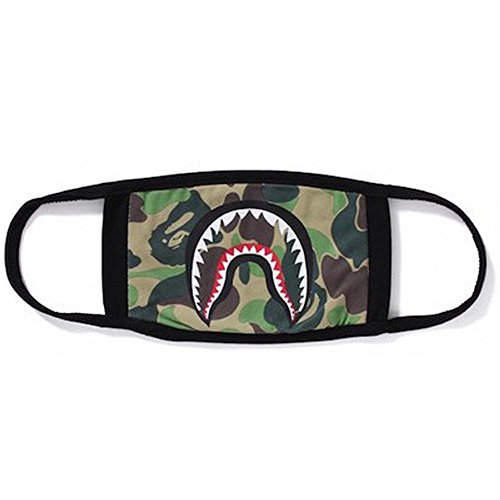 1 Pack Camping First Aid Kits Bape Black Black Shark Face Mask