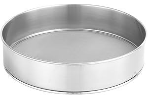 Cabilock Household Flour Sieve 9.84 Inch Round Mesh Sifter Manual Baking Tool Stainless Steel Fine Strainer for Kitchen Powde