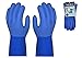 kitchen-star Ultimate Rubber Household PVC Gloves with Comfortable Cotton Lining Anti-Slip surface Extra Thickness Kitchen Dishwashing Kitchen Cleaning Working 2 Pairs You get 4 Gloves (LARGE, BLUE)