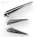 FOMO Beauty Nail Clipper Set - Premium Quality Stainless Steel Fingernail, Toenail, Cuticle Clippers + Bonus Folding Metal File - Best Travel Nail Kit for Grooming On-The-Go - A Great Gift for Friends