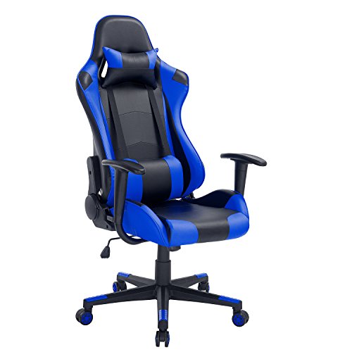 Buy Moderndepo HighBack Swivel Gaming Chair Black & Blue with Lumbar