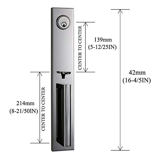 Entry Door Single Cylinder HandleSet with Knob Door Handle for Entrance and Front Door Reversible for Right and Left Handed and a Single Cylinder Deadbolt Handle Set inUS 15A,MDHST2016PW-AMZ
