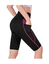 TrainingGirl pantalones cortos de cintura alta para sauna, pérdida de peso, pantalones de entrenamiento con bolsillo para mujeres, correr, gimnasio, yoga, ejercicio